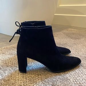 Stuart Weitzman Black Grandiose Suede Ankle Booties